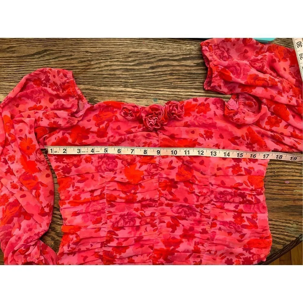 Free People Oh Lala Top Pink & Roses large